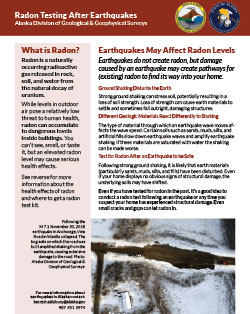 Radon testing after earthquakes