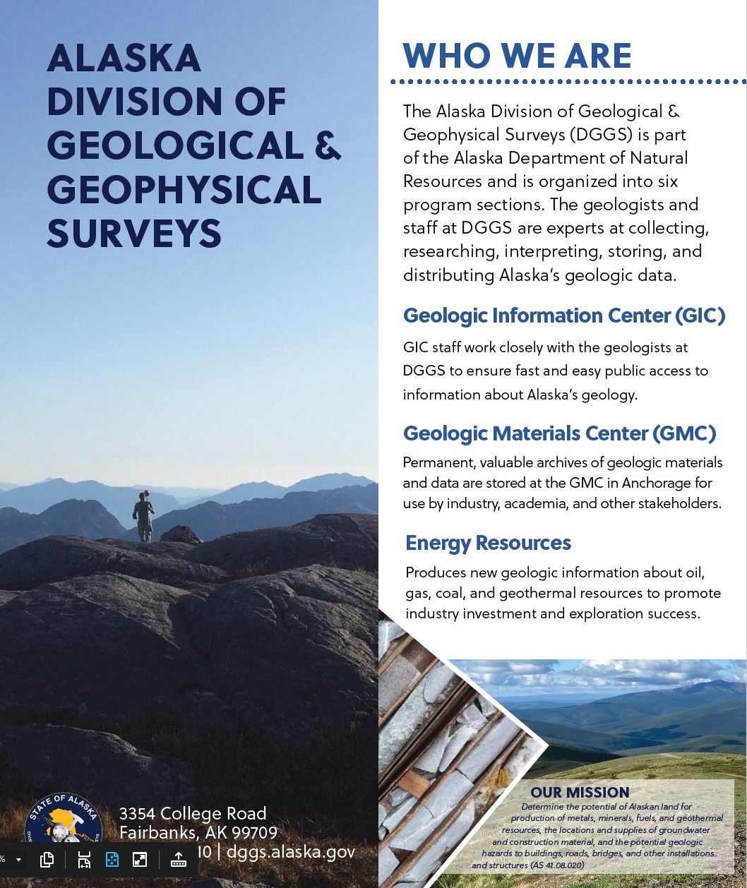 Services of the Alaska Division of Geological & Geophysical Surveys