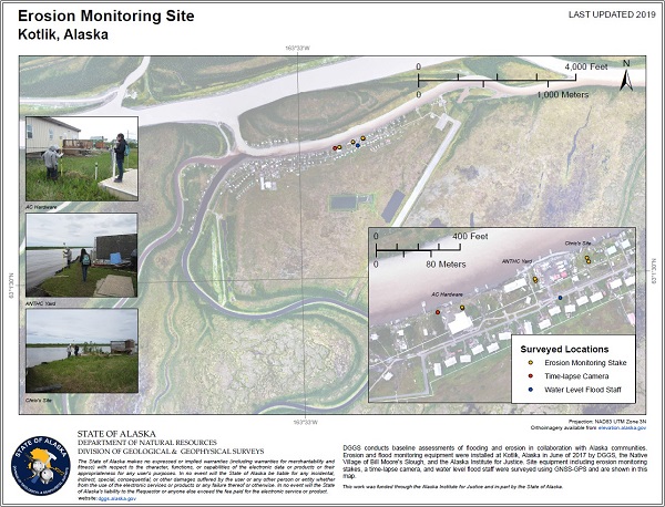 Erosing monitoring site Kotlik, Alaska
