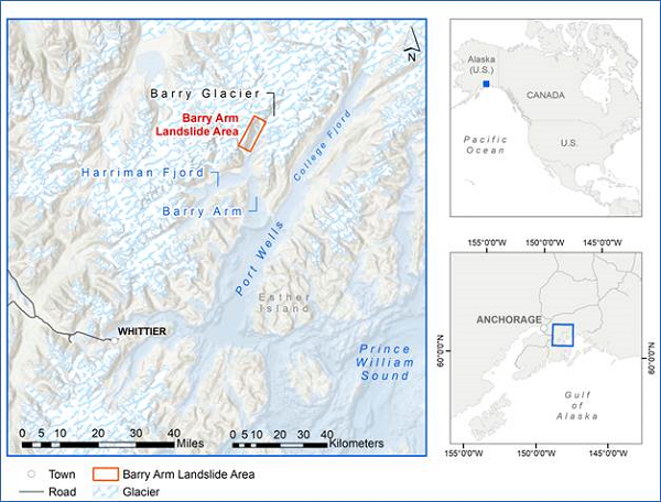 Location of Barry Arm Landslide