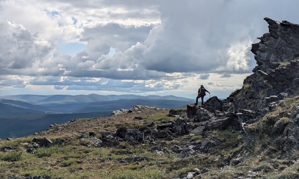 Mineral Resources geologist mapping the geology south of Twelvemile Summit