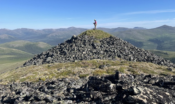 >Mineral Resources geologist performs fieldwork in the White Mountains area