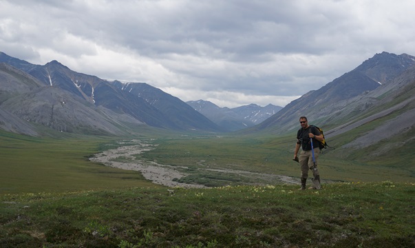 Nick Crawford during 2024 fieldwork in Anaktuvuk Pass