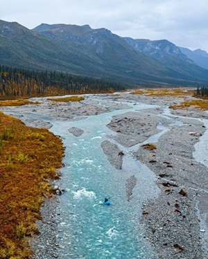 Braided channels of the Mathews River in the Brooks Range near Wiseman